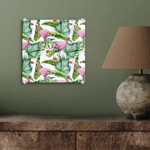 Bladeren - Flamingo - Bloemen - Jungle plexiglas 5mm klein -sfeer3