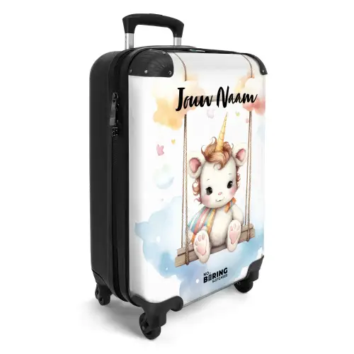 Schommelende baby eenhoorn NBS - Handbagage koffer - Kinderen Unisex middel -productfoto_3d