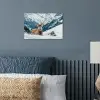 Hert - Landschap - Winter - Natuur - Dieren - Bergen poster papier klein -sfeer2