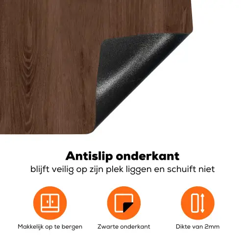 Bruin - Patronen - Hout Inductie beschermer vinyl 3mm klein 276 -zzzzzzz-td-onderkant