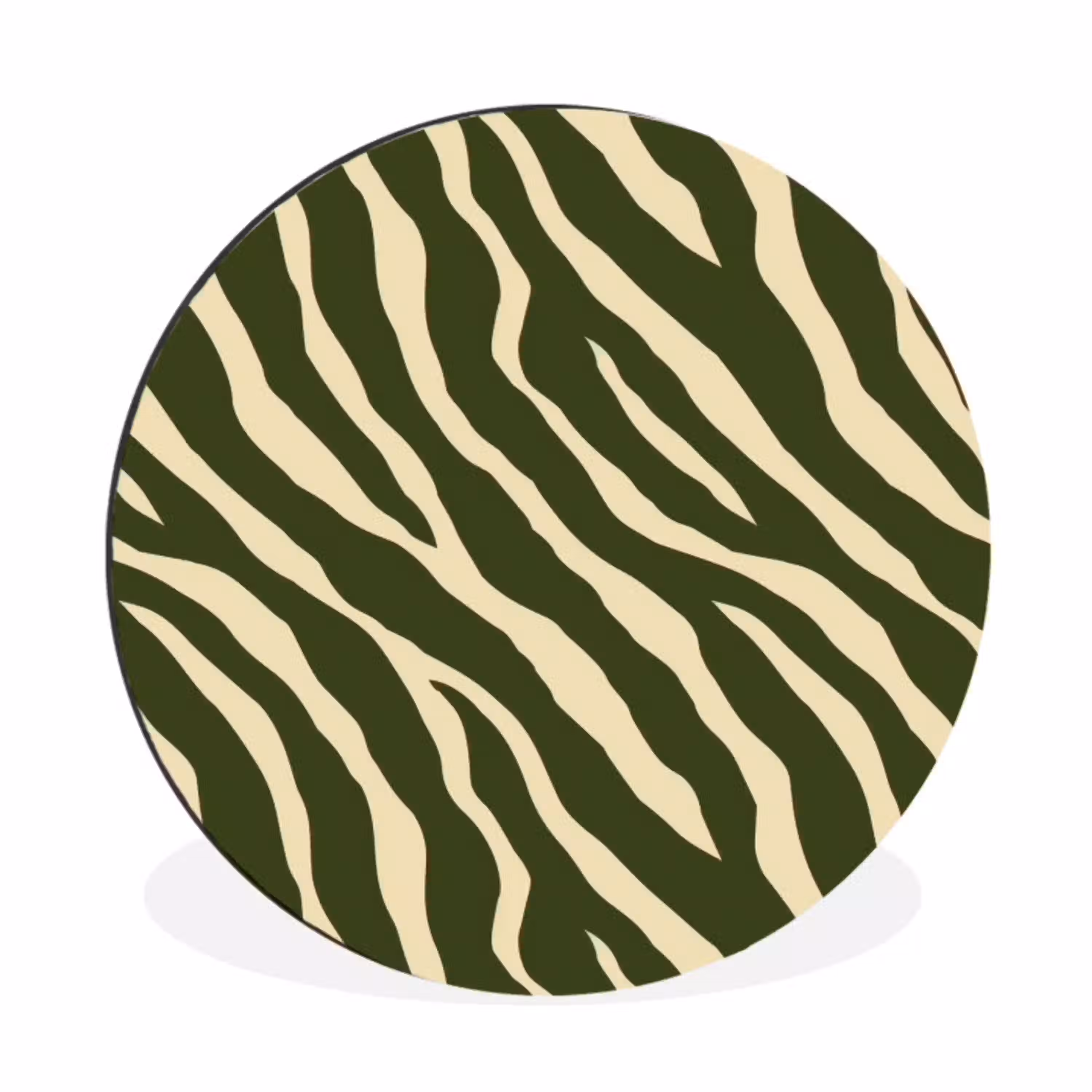 Zebra - Patroon - Groen Wandcirkel aluminium klein 190 -3d