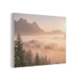 Zonlicht - Mist - Bergen - Bomen PET vilt klein -3d