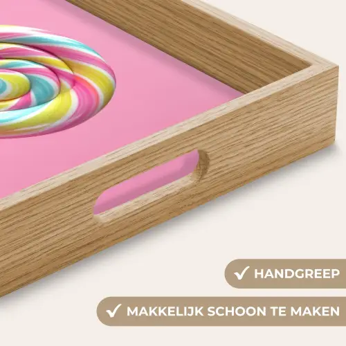 Lolly - Roze - Snoep - Zoet Dienblad Rechthoek middel -USP_HandgreepNL