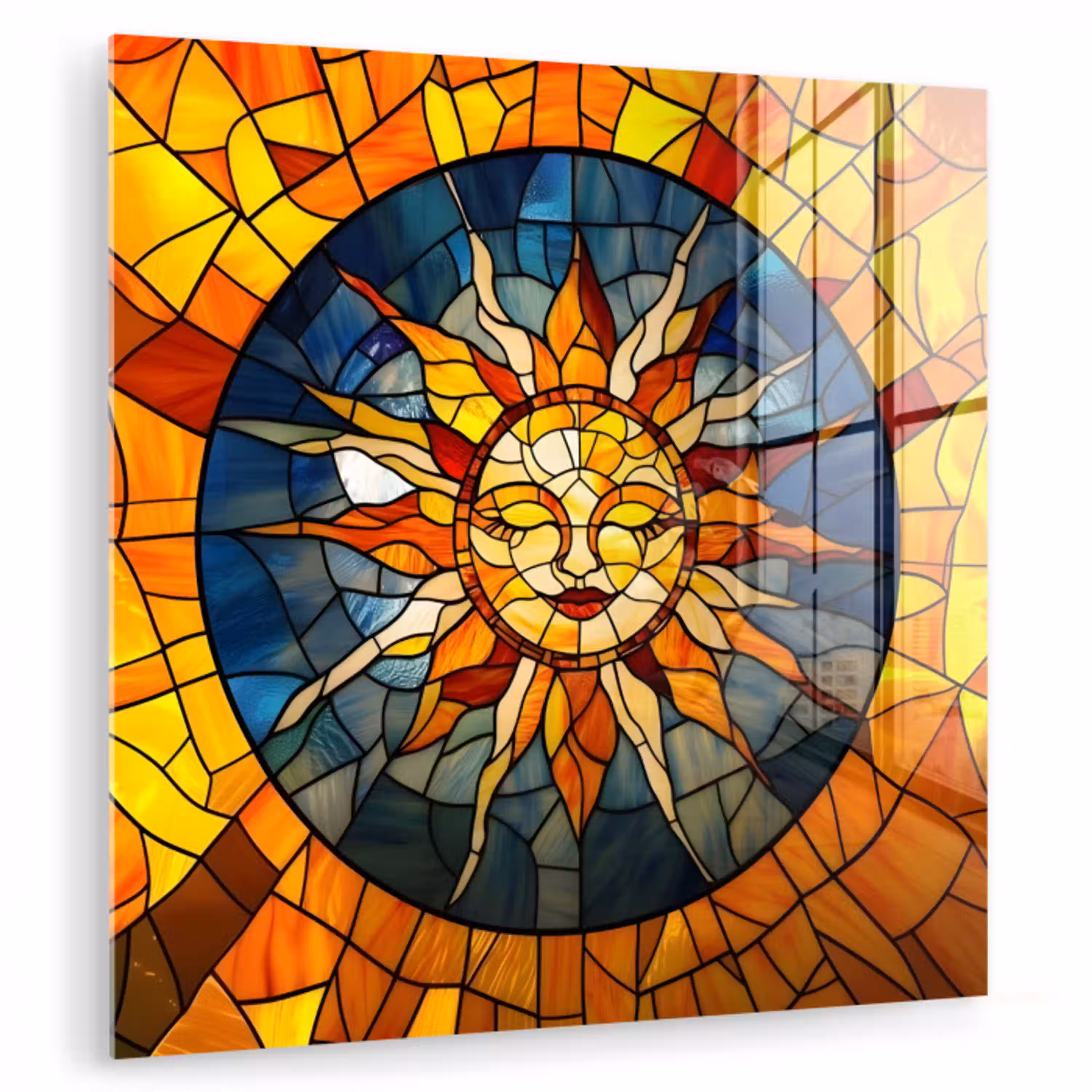 Mozaïek - Zon - Geel - Cirkel plexiglas 5mm klein -zzzproduct_nieuw