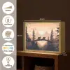 Beren - Bomen - Landschap - Zonsondergang Light Box met batterij (Wandlamp) middel -USP_websiteoverzichtNL