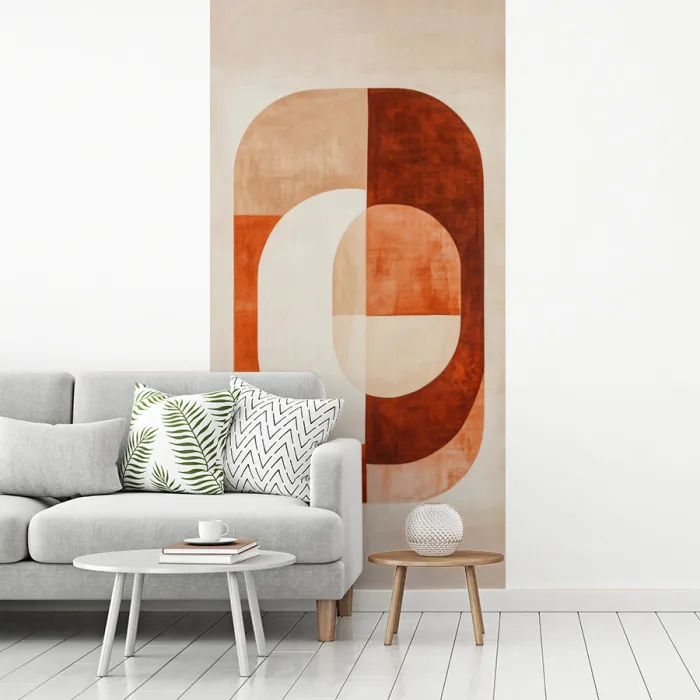 Illustratie - Abstract - Vormen - Rood fotobehang vinyl groot -woonkamer