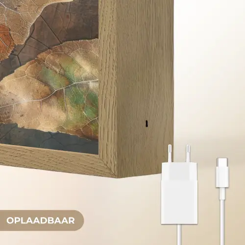Bladeren - Bruin - Herfst - Natuur Light Box met batterij (Wandlamp) middel -USP_websiteoplaadbaarNL