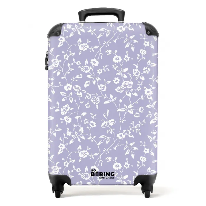Vintage bloemenpatroon - Lichtpaars NBS - Handbagage koffer - Kinderen Unisex middel -productfoto_recht