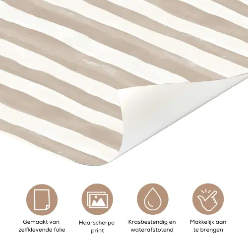 Minimalistisch - Strepen - Beige deurposter klein 289 -closeup_NL