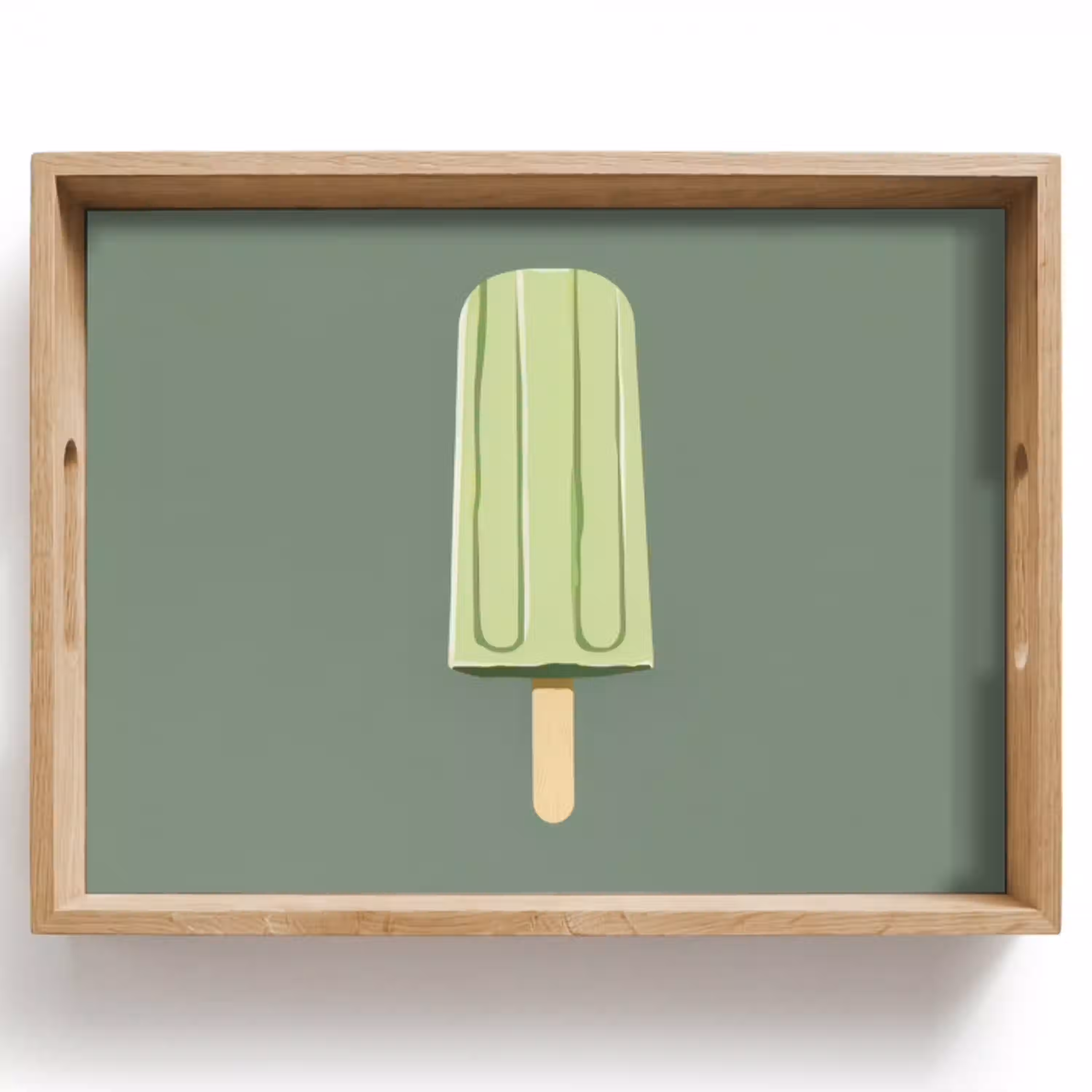 Groen - Waterijsje - Stokje - Illustratie Dienblad Rechthoek middel -z3d_shopping