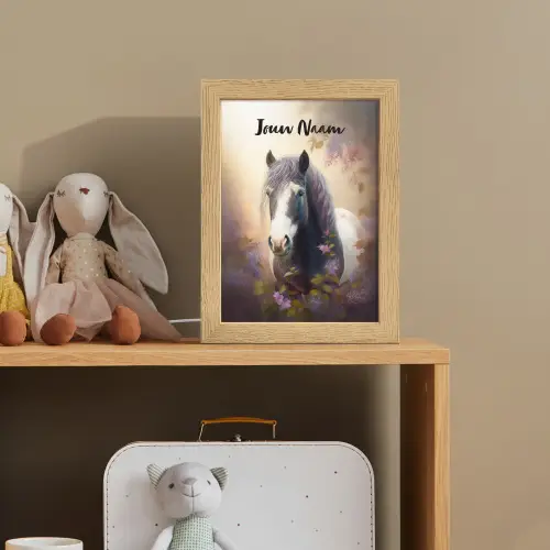 Paard - Natuur - Dieren - Bloemen - Paars Light Box met kabel (Kinderlampje) klein -sfeer2_kind