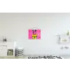 Konijn - Felroze - Sjaal - Abstract textielposter latten blank klein -kinderkamer