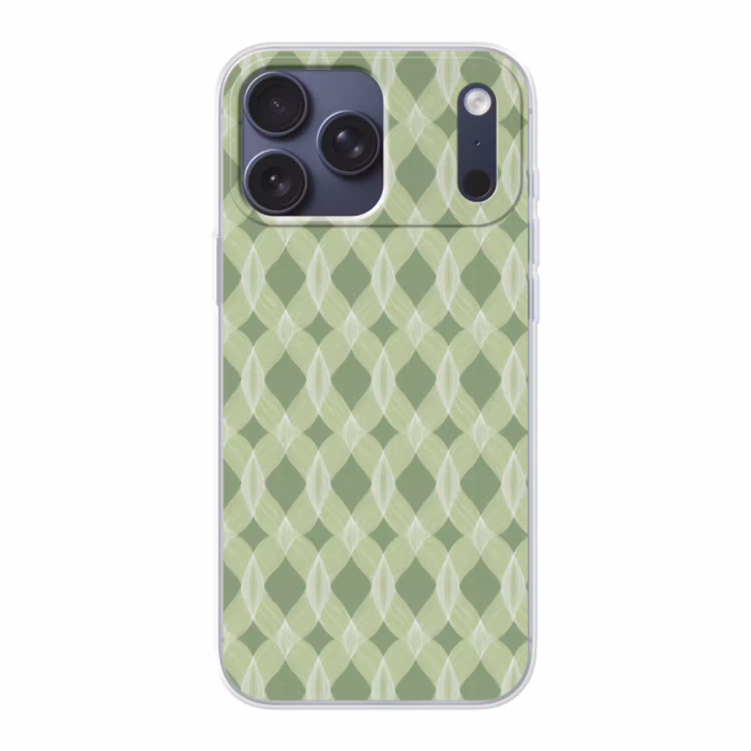 Saliegroen - Geometrisch - Organisch - Traliewerk - Patroon Telefoonhoesje iPhone 17 Pro Max klein 879 -3d