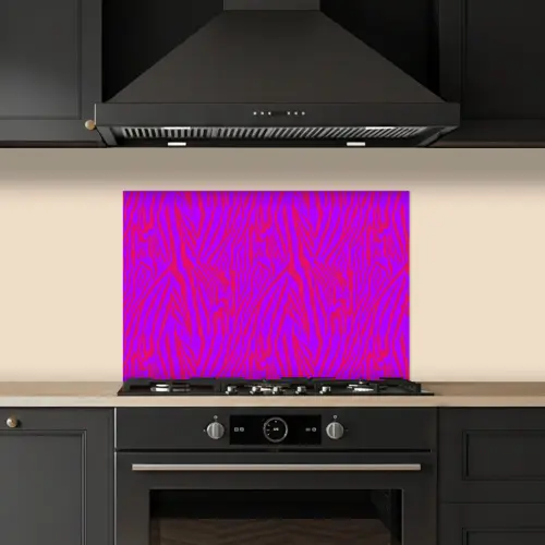 Zebra - Neon - Roze - Paars keuken achterwand spatscherm klein 900 -sfeer1