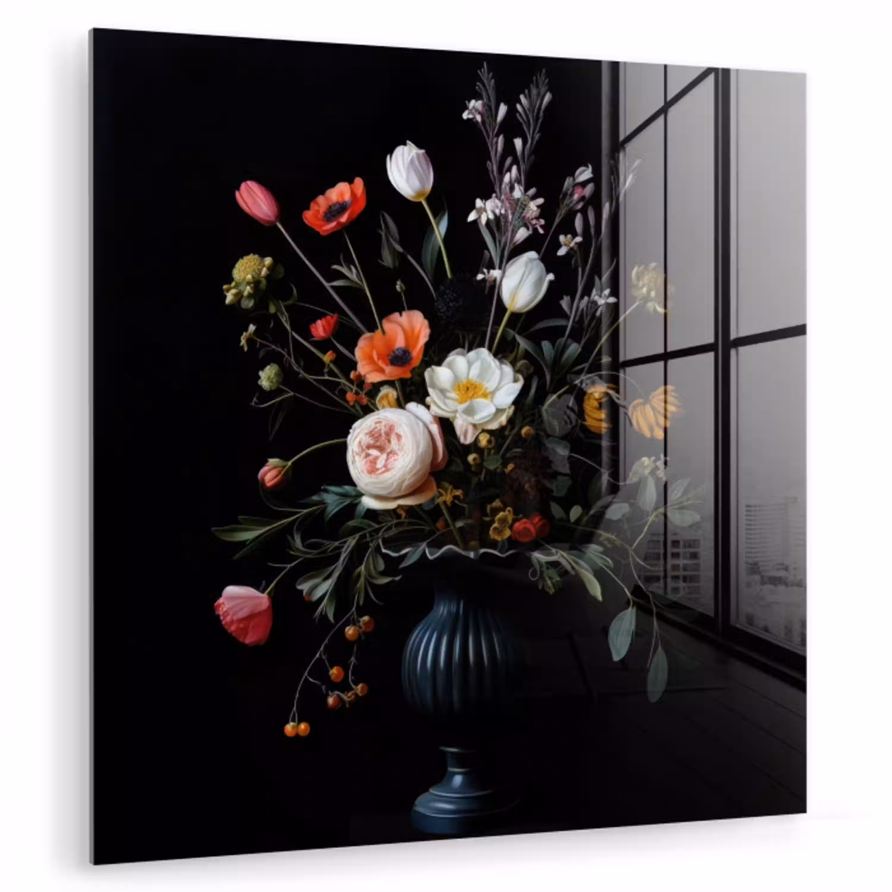 Bloemstuk - Vaas - Zwart plexiglas 5mm klein -zzzproduct_nieuw