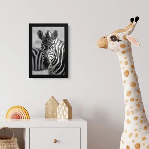 Zebra's - Zwart - Wit fotolijst zwart zonder passe partout klein -usfeer4_kinderkamer