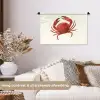 Krab - Felrood - Poten Wandkleed katoen klein -sfeer1