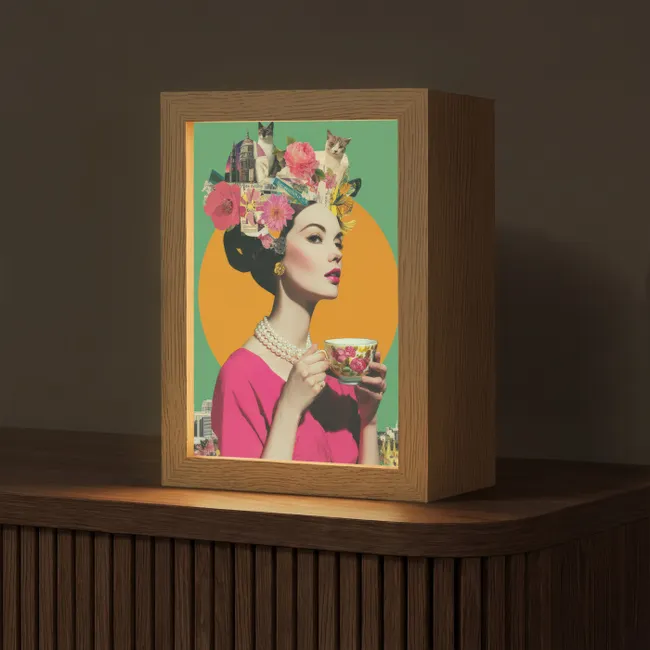 Table Lamp - Retro - Woman - City - Sun
