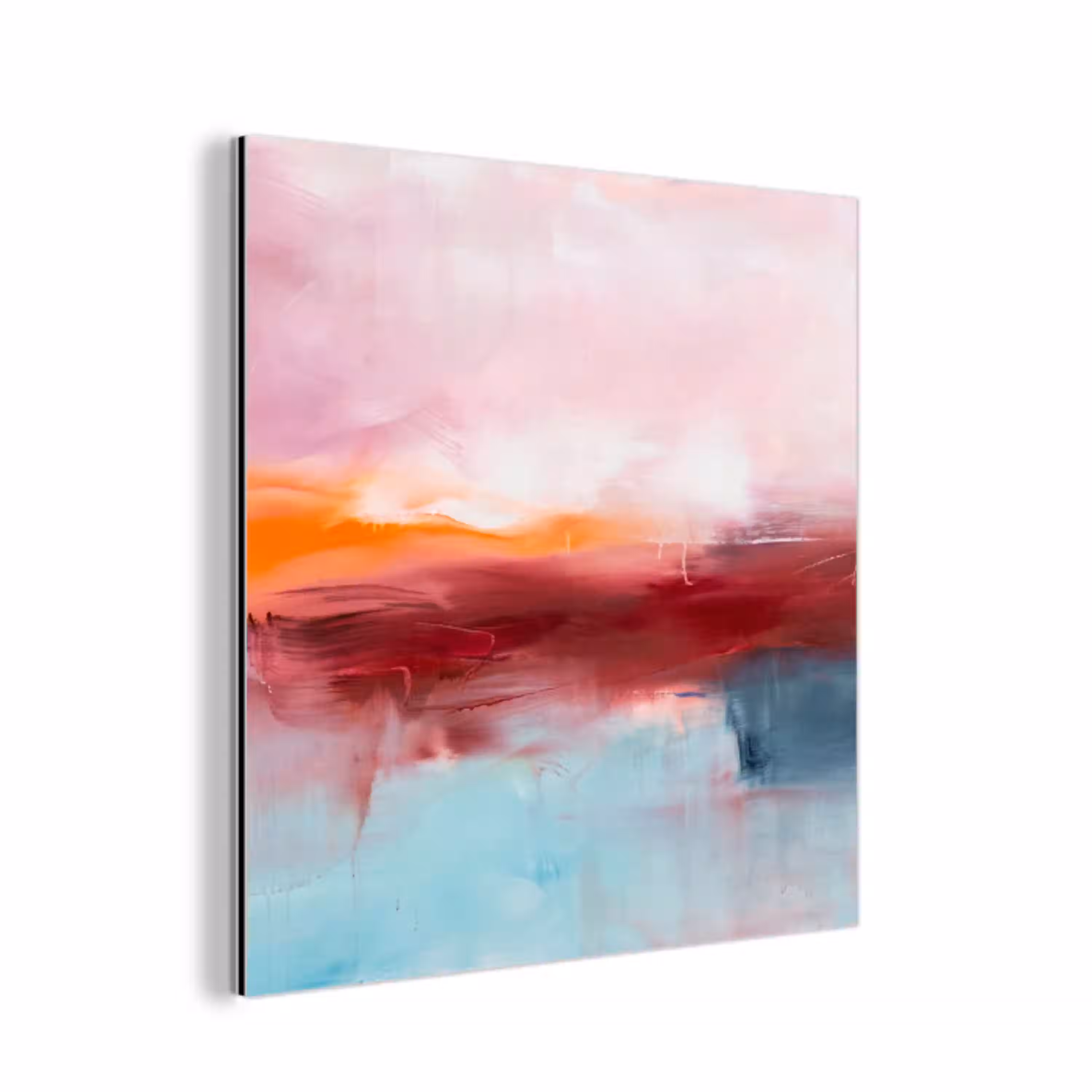 Abstract - Kleuren - Modern - Kunst - Roze aluminium wit klein -3d