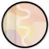 Golvende vormen - Abstract - pastel Fotolijst rond zonder passe partout klein -3d