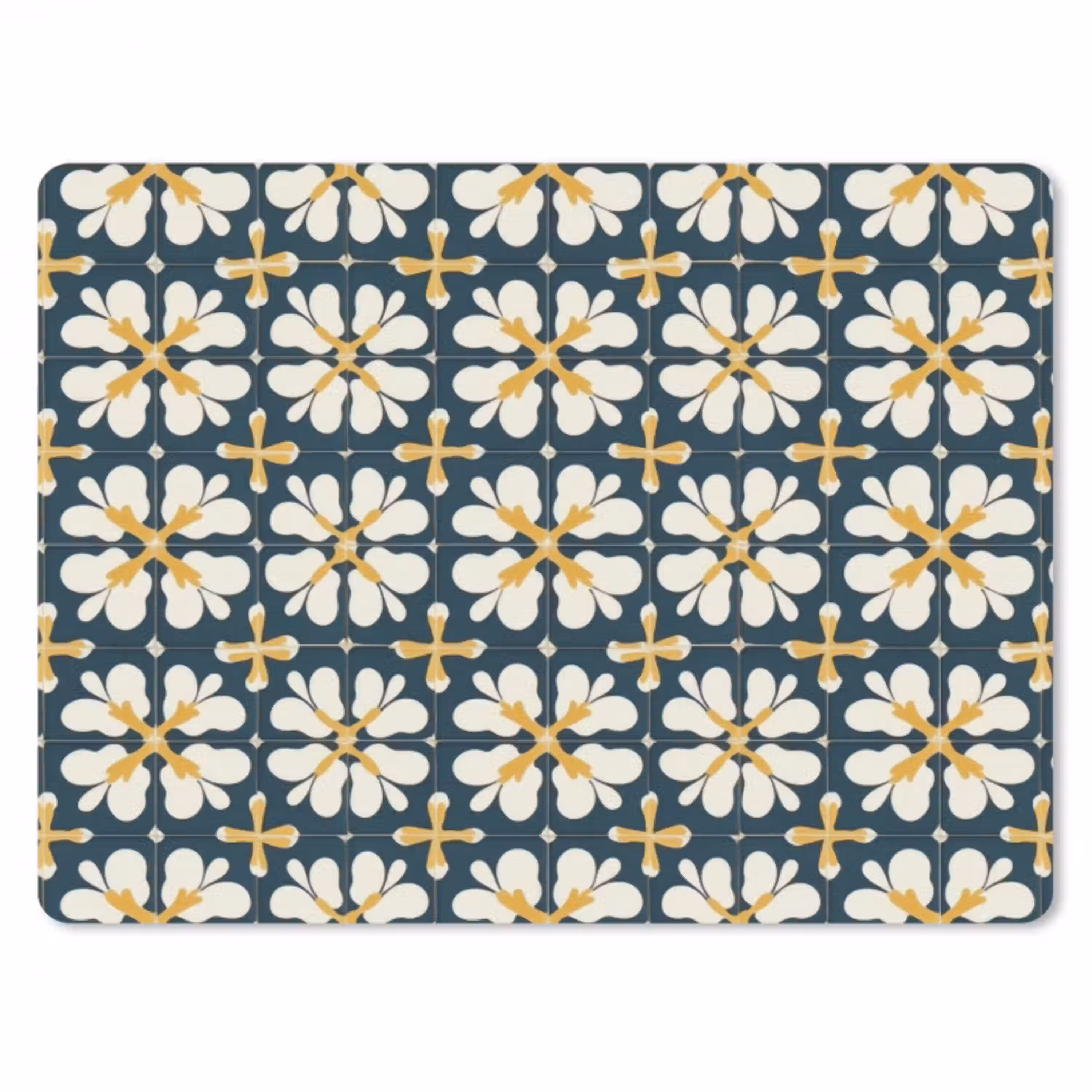 Motief - Tegel - Okergeel muismat rubber klein 262 -3d