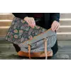 Botanisch - Patroon - Blauw laptophoes neopreen klein 279 -tas