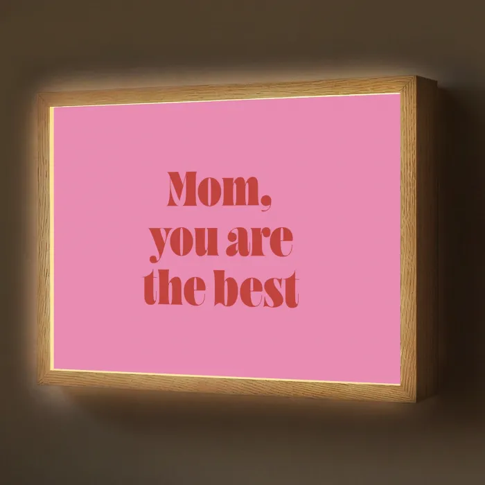 Moeder - Boodschap -Roze Light Box met batterij (Wandlamp) middel -z3d_website