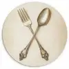 Beige - Vintage - Bestek Wandcirkel plexiglas klein -3d
