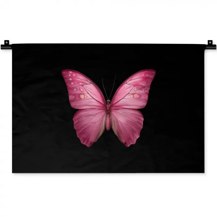 Vlinder - roze - Elegant Wandkleed katoen klein -zz3d