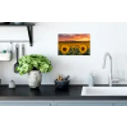 Zonnebloemen - Heuvellandschap - Geel Muursticker klein -keuken