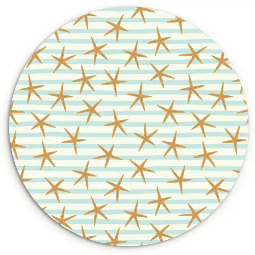 Zee - Ster - Strepen - Blauw Wandcirkel plexiglas klein 852 -3d