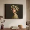 Bloemenstilte - Vrouw - Portret Textielframe zwart klein -sfeer3
