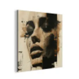 Vrouw - Gezicht - Abstract - Kunst aluminium wit klein -3d