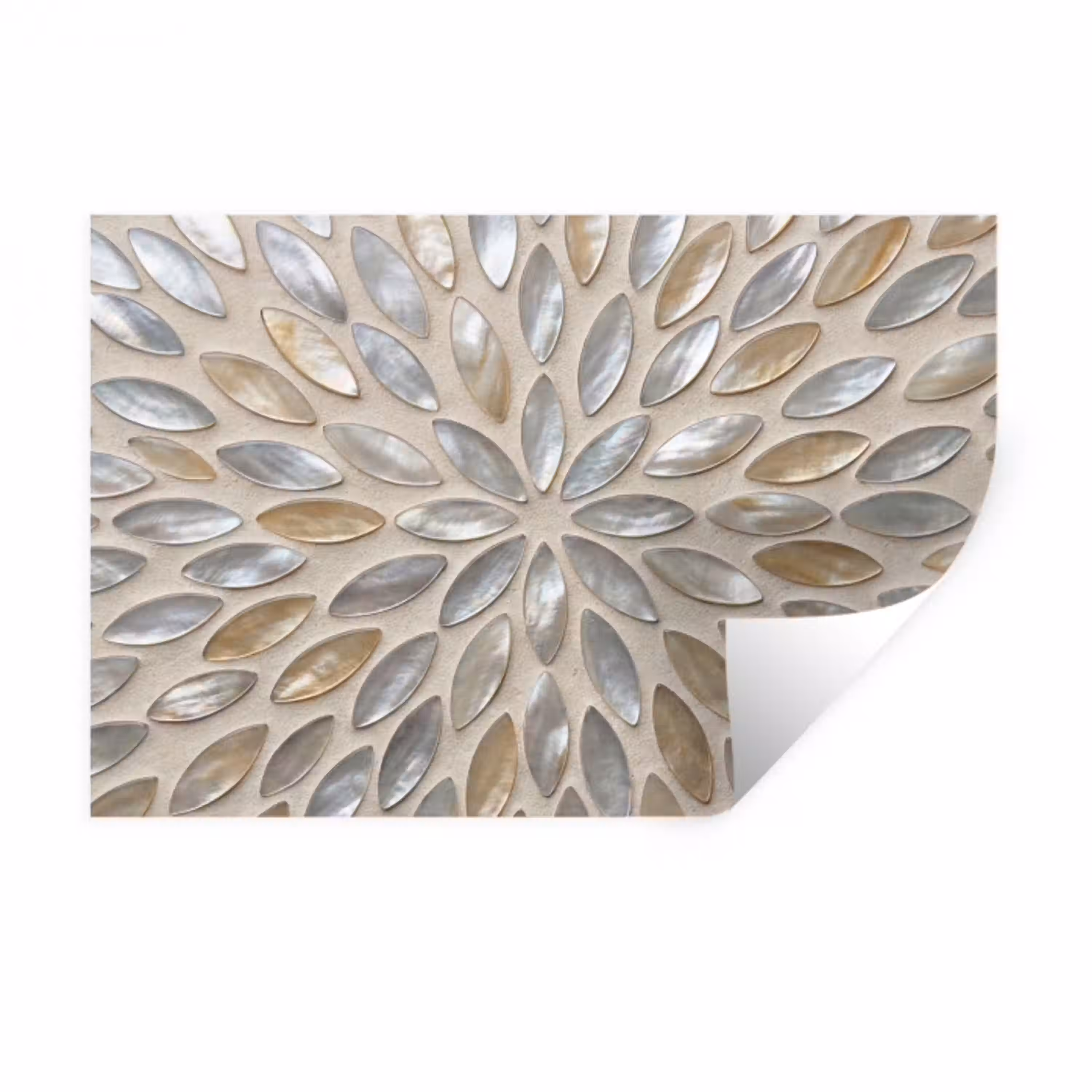 Patroon - Ovaal - Glanzend - Abstract - Beige Muursticker klein -3d