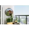 Doorkijk - Koe - Weiland - Landschap - Dieren Wandcirkel tuinposter met ringen klein -buiten1