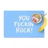 Blauw - Wit - You fuckin rock Placemat vinyl groot -zzzproduct_Kitchenyeah-website
