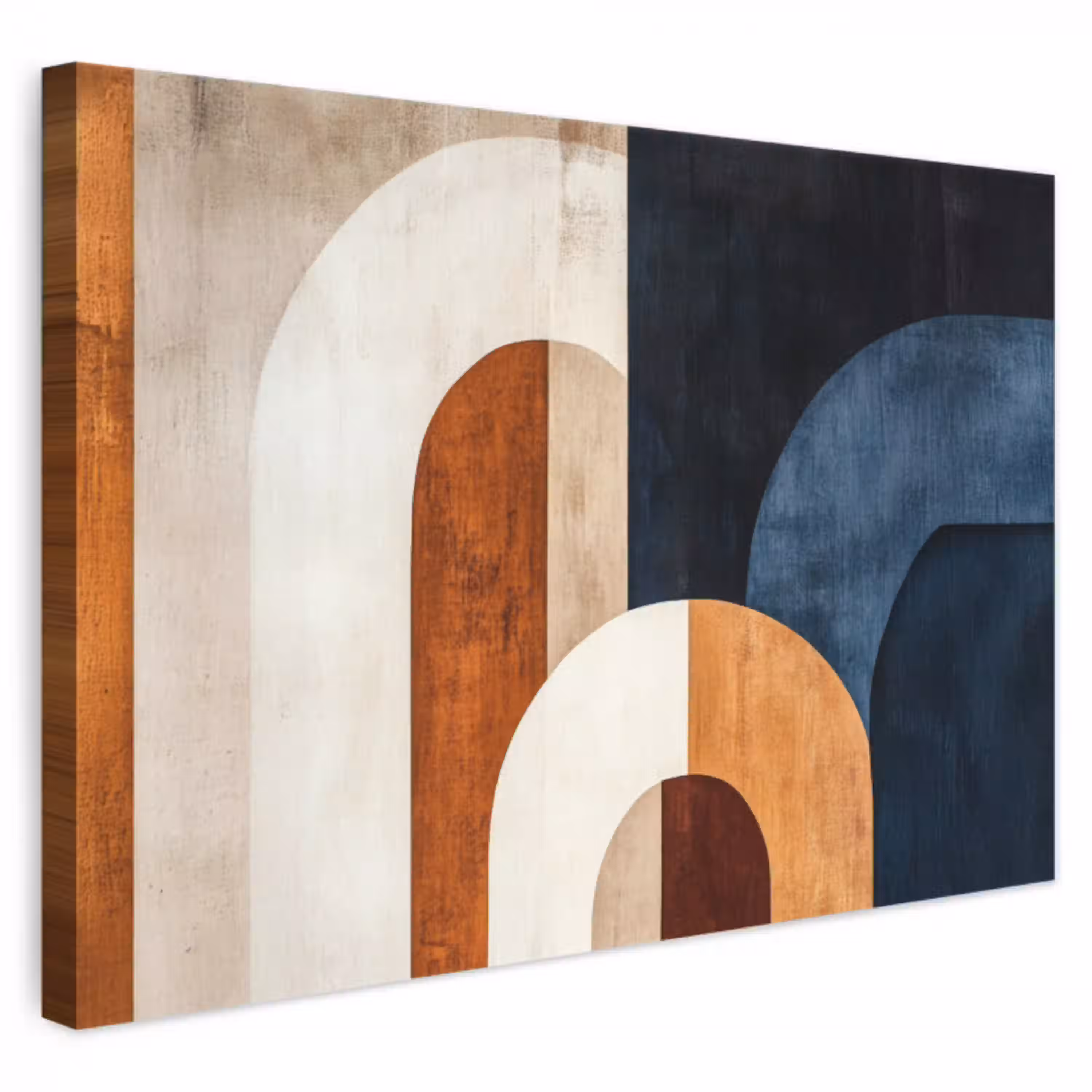 Abstract - Vormen - Donkerblauw canvas 2cm klein -3d