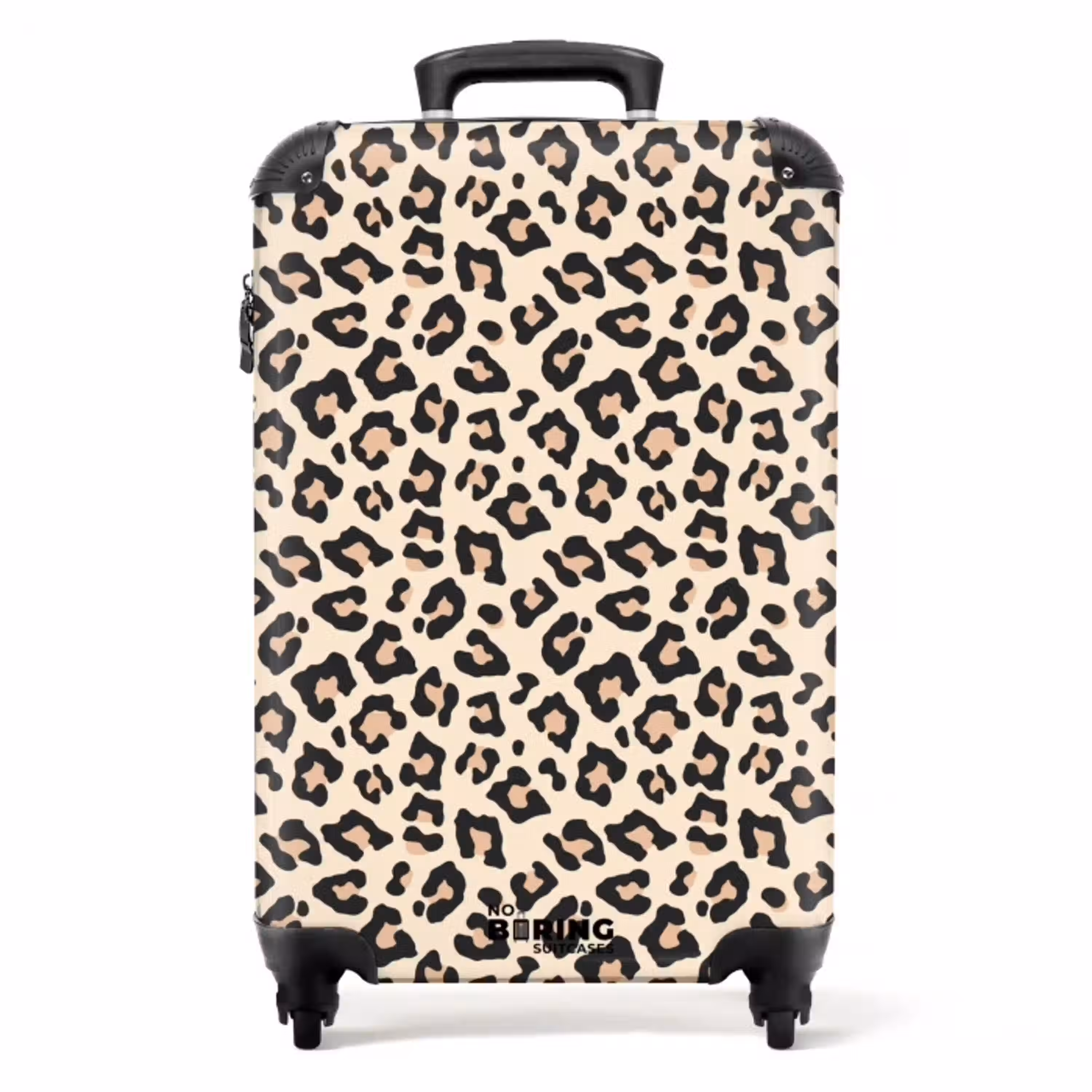 Beige luipaardvlekkenpatroon NBS - Handbagage koffer - Volwassenen Unisex middel -productfoto_recht