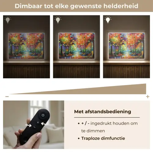 Landschap - Bos - Kleuren - Natuur Light Box met batterij (Wandlamp) middel -USP_dimbaarNL