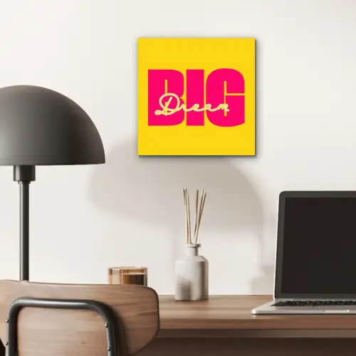 Dream big - Geel - Roze aluminium wit klein -sfeer5