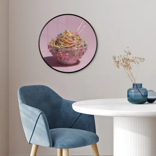 Noodles - Edelstenen - Stokjes - Roze Fotolijst rond zonder passe partout klein -sfeer2
