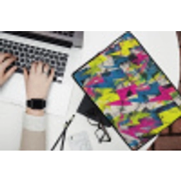 Bliksemschichten - Patroon - Marmer - Kleuren laptophoes neopreen klein -bureau