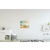 Kunst - Abstract - Blauw - Wit textielposter latten blank klein -kinderkamer