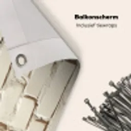 Bakstenen - Muur - Licht - Wit Balkonbeschermer Duitsland klein -closeup_NL
