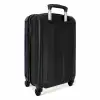 Donkerblauwe achtergrond met abstracte zwarte lijnen NBS - Handbagage koffer - Unisex middel -achterkant
