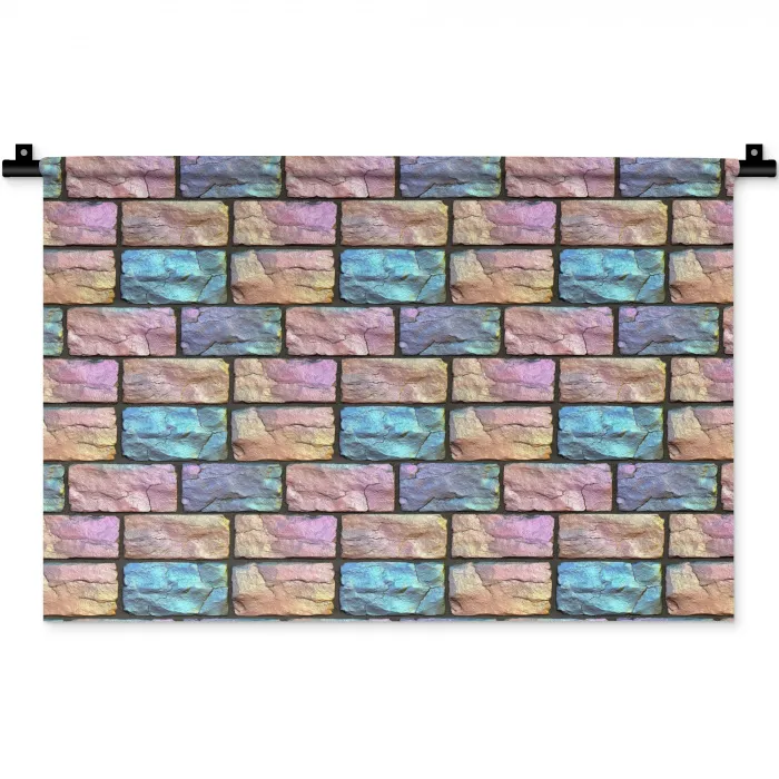 Parelmoerig - Bakstenen - Muur Wandkleed katoen klein 269 -zz3d