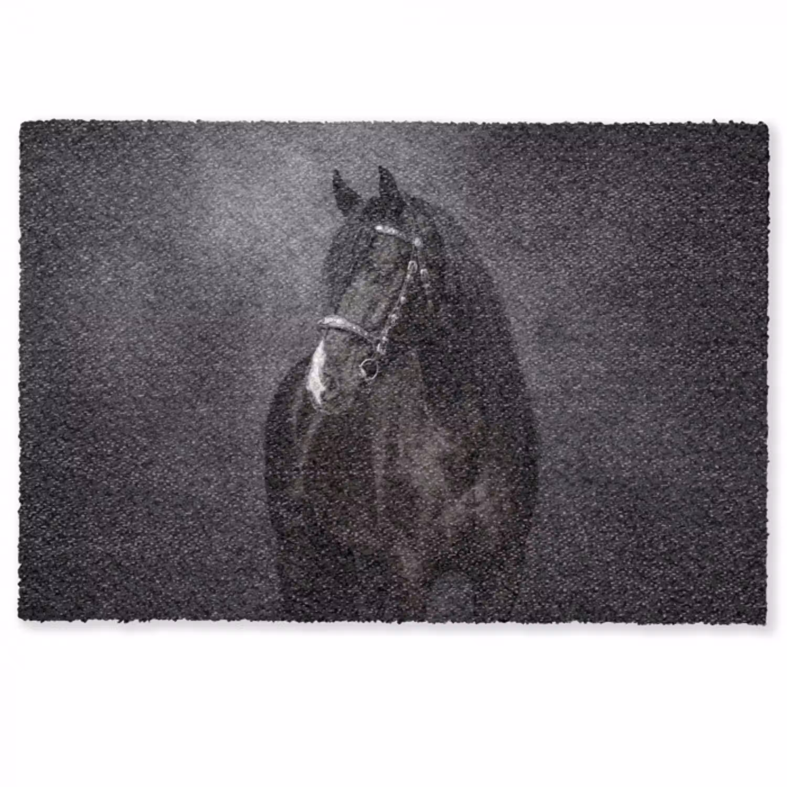Portret - Paard - Zwart Deurmat klein -zkaufland3d