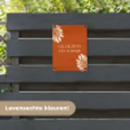 Oranje - Wijntje - Quote tuinposter los doek klein -sfeer3