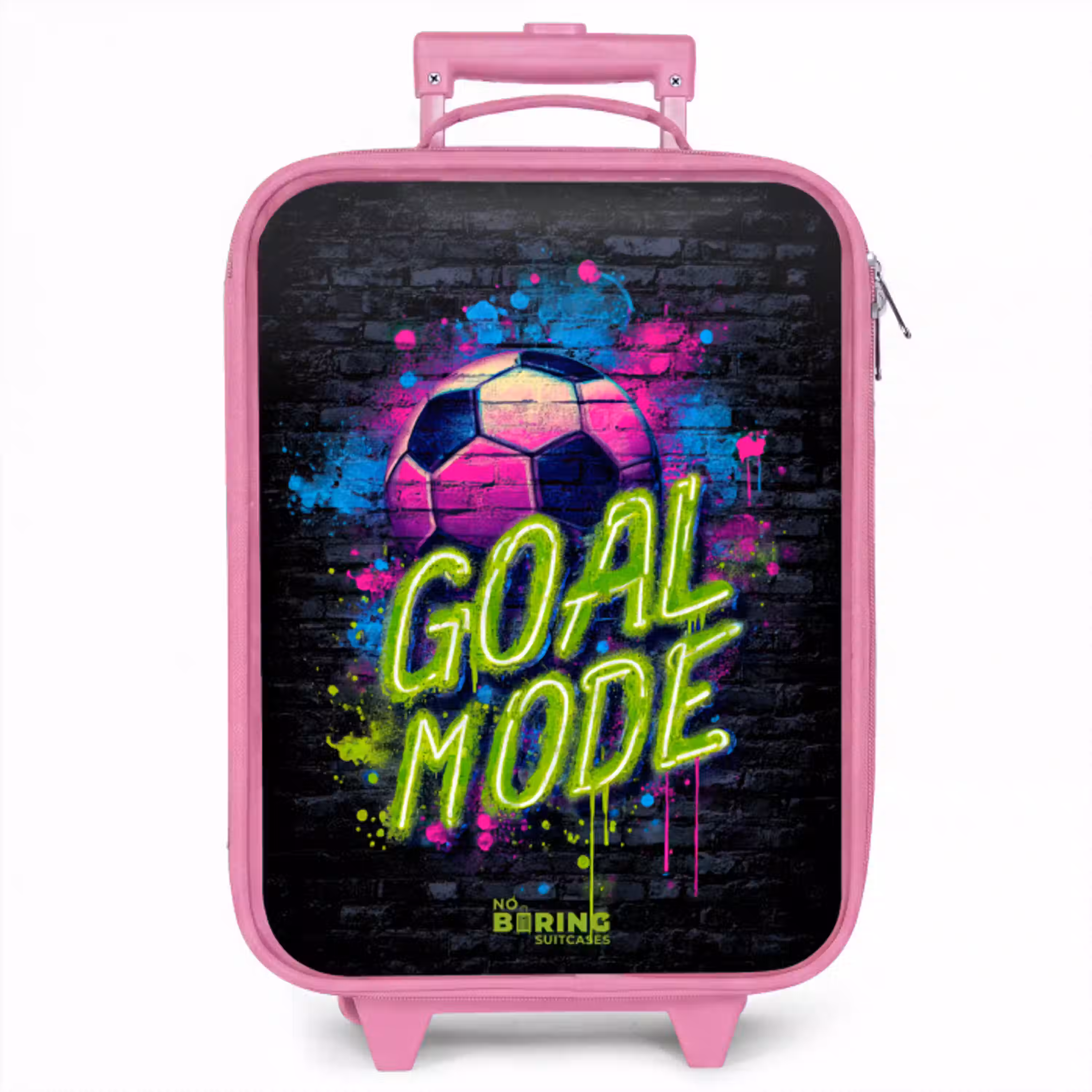 Neon - Graffiti - Voetbal - Kleurrijk Kinderkoffer - Roze klein -zzz_website3d