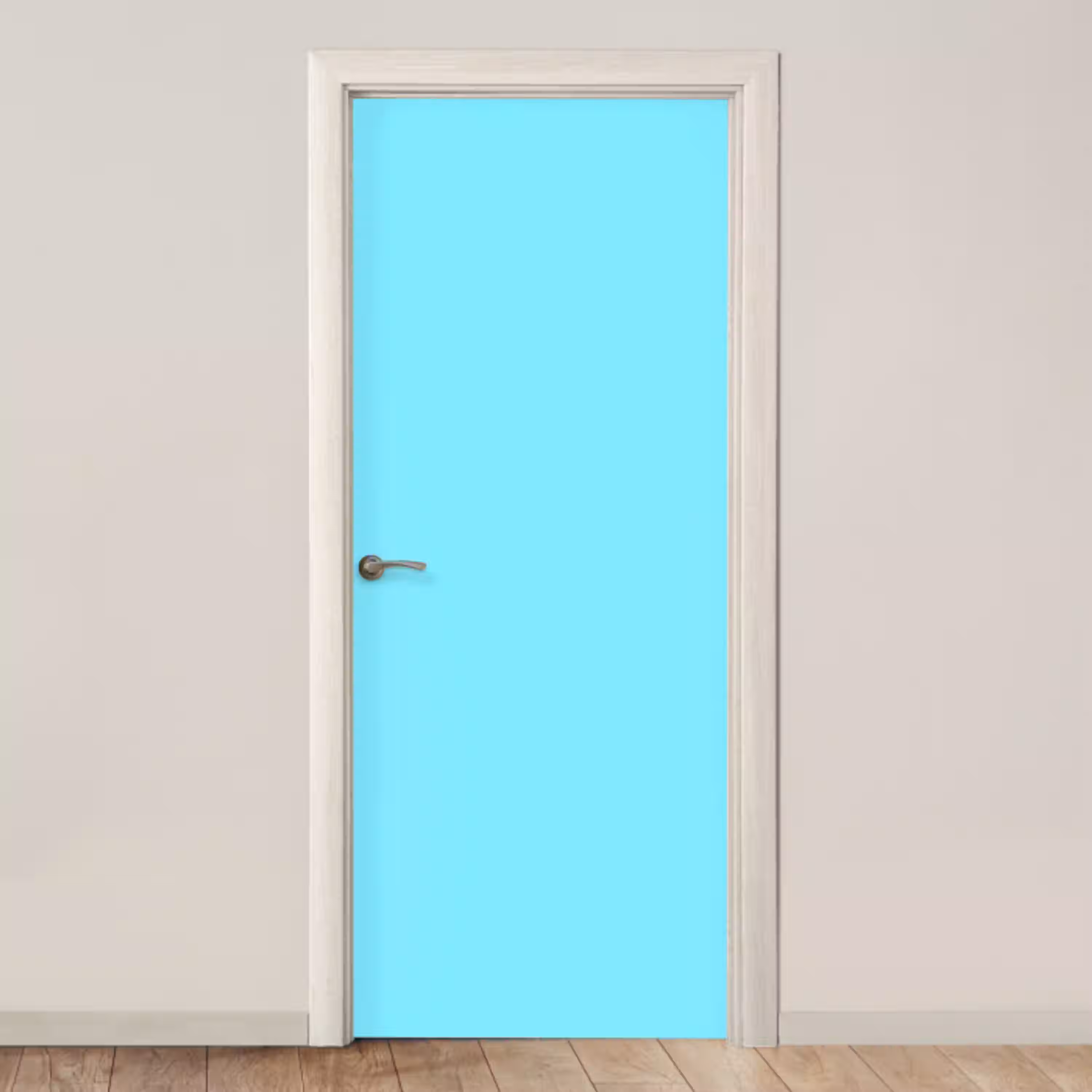 Electric - Cyan - Blauw deurposter klein 289 -3d_beige